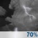 Monday Night: Rain likely and possibly a thunderstorm before 8pm, then rain and thunderstorms likely, mainly between 8pm and 2am.  Mostly cloudy, with a low around 52. Breezy.  Chance of precipitation is 70%.