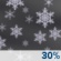 Saturday Night: A 30 percent chance of snow showers, mainly before midnight.  Mostly cloudy, with a low around 33. Little or no snow accumulation expected. 