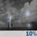 Saturday Night: A 10 percent chance of showers and thunderstorms before 8pm.  Mostly cloudy, with a low around 65. South wind 13 to 17 mph, with gusts as high as 26 mph. 