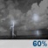 Tuesday Night: Showers and thunderstorms likely, mainly before 8pm.  Partly cloudy, with a low around 72. Southwest wind around 6 mph.  Chance of precipitation is 60%. New rainfall amounts of less than a tenth of an inch, except higher amounts possible in thunderstorms. 