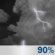Sunday Night: A chance of showers and thunderstorms before 7pm, then showers and possibly a thunderstorm between 7pm and 1am, then a chance of showers and thunderstorms after 1am. Some of the storms could be severe.  Low around 62. South southwest wind 7 to 10 mph, with gusts as high as 23 mph.  Chance of precipitation is 90%.