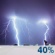 Saturday Night: A 40 percent chance of showers and thunderstorms.  Cloudy, with a low around 67.