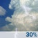 Monday: A 30 percent chance of showers and thunderstorms before 8am.  Mostly cloudy through mid morning, then gradual clearing, with a high near 78. Northwest wind 11 to 15 mph, with gusts as high as 24 mph. 