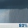 This Afternoon: Scattered showers, then showers and possibly a thunderstorm after 2pm.  High near 71. Breezy, with a south wind around 21 mph, with gusts as high as 39 mph.  Chance of precipitation is 80%. New rainfall amounts between a quarter and half of an inch possible. 