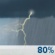 Sunday: Showers and possibly a thunderstorm before 10am, then a chance of showers and thunderstorms, mainly between 10am and 1pm. Some storms could be severe, with heavy rain.  High near 80. South wind around 15 mph, with gusts as high as 25 mph.  Chance of precipitation is 80%. New rainfall amounts between a half and three quarters of an inch possible. 